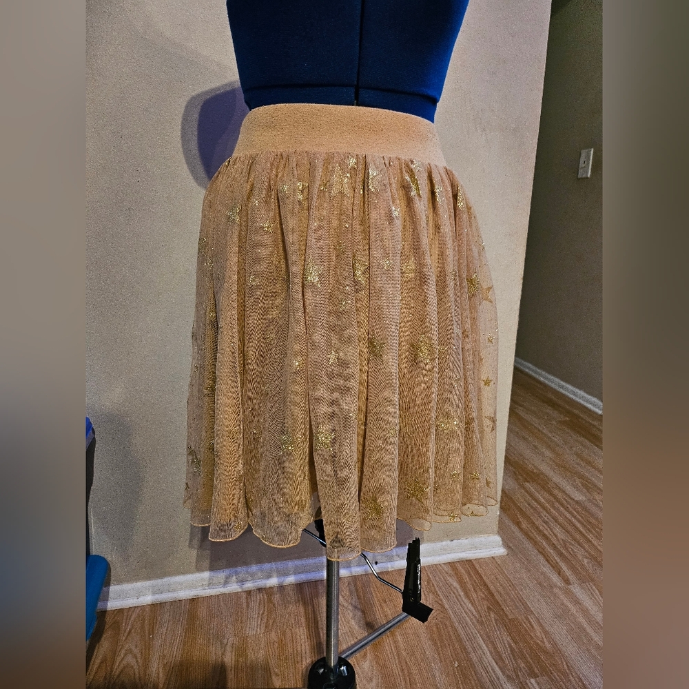 Torrid Gold Star Mesh Skater Skirt